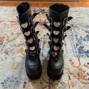 The Cutest Heart Buckle Demonia Boots